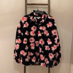 This three-quarter zip sweater/sweatshirt plush is cozy for those cold nights